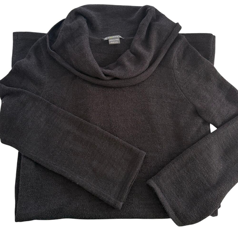 Exofficio Navy Blue Cowl Neck Long Sleeve Wool Blend Sweater Dress Size XL